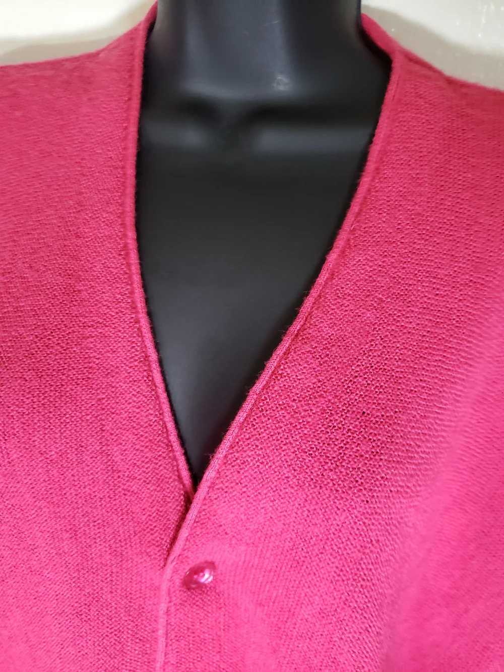 Jantzen Sweater Mens Large L Hot Pink Cardigan Button Front Knit Vintage - Picture 3 of 12